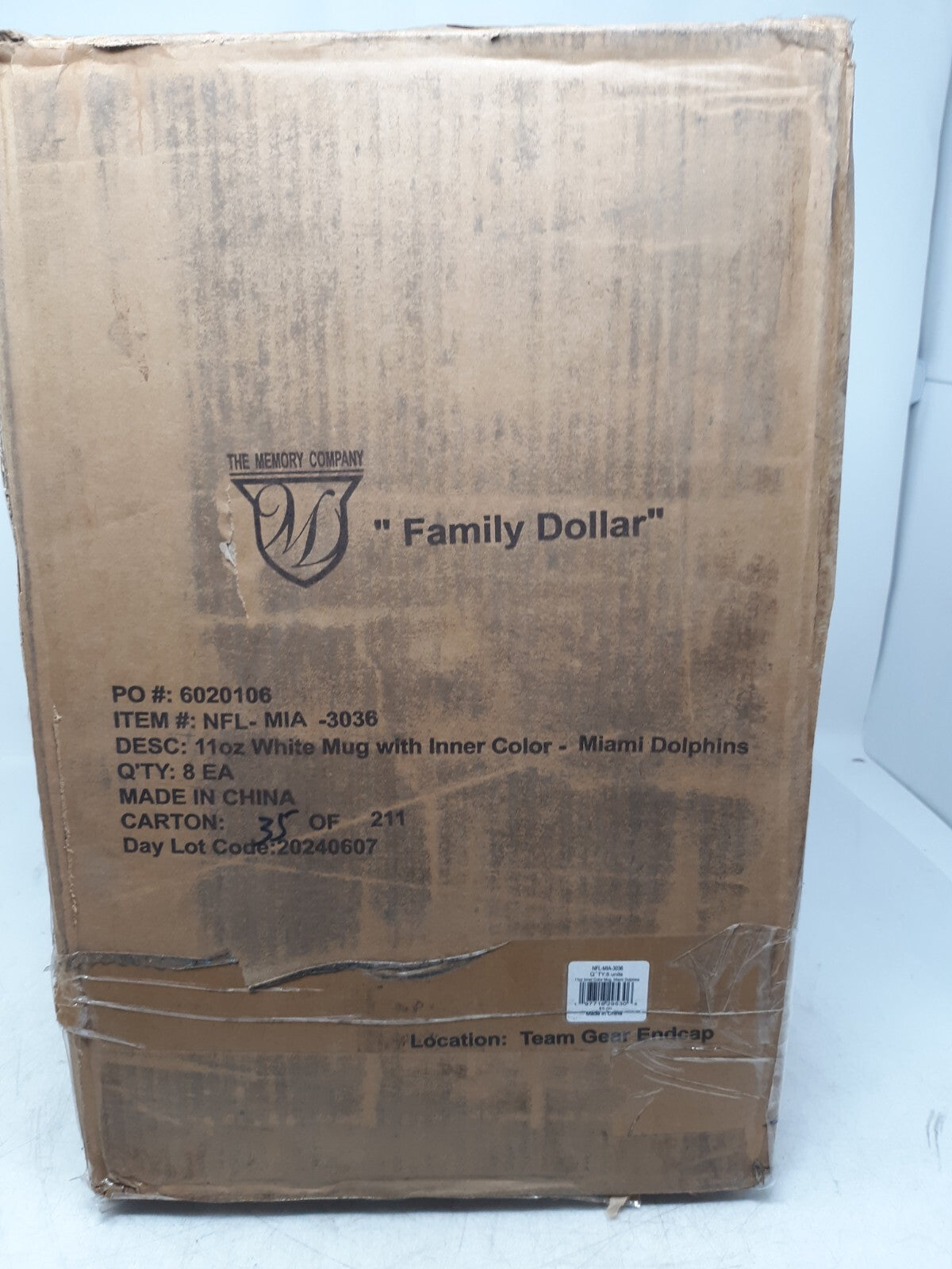 Miami Dolphins 11oz Inner Color Mug White/Orange NFL Licensed - Lot of 8