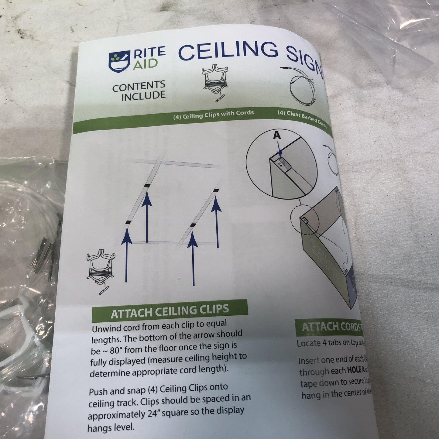 Online Order Pickup Sign - Ceiling Kit