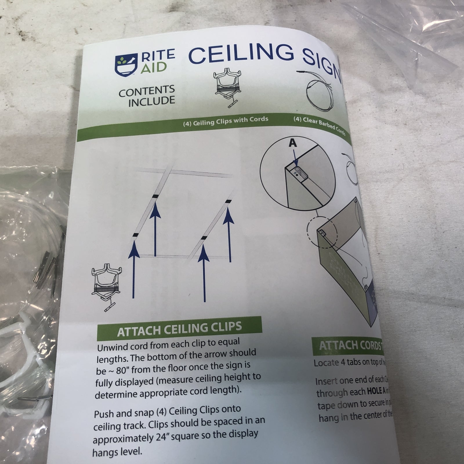 Online Order Pickup Sign - Ceiling Kit