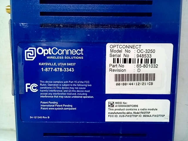 Optconnect  Wireless Solutions Model OC-3250