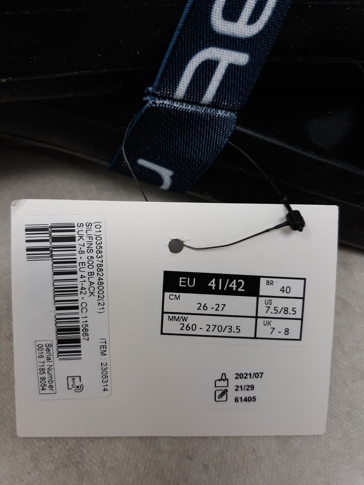 NABAIJI SILIFINS 500 SHORT SWIMMING - BLACK - 42/8.5