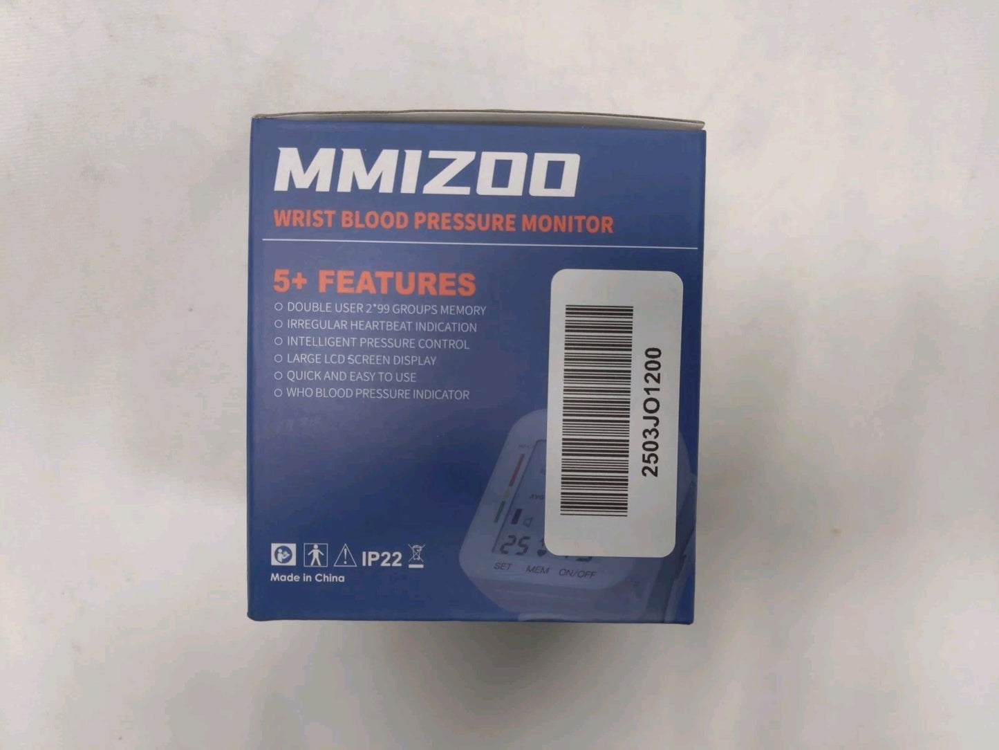 MMIZOO Wrist Blood Pressure Monitor Bp Monitor Large LCD Display W1681