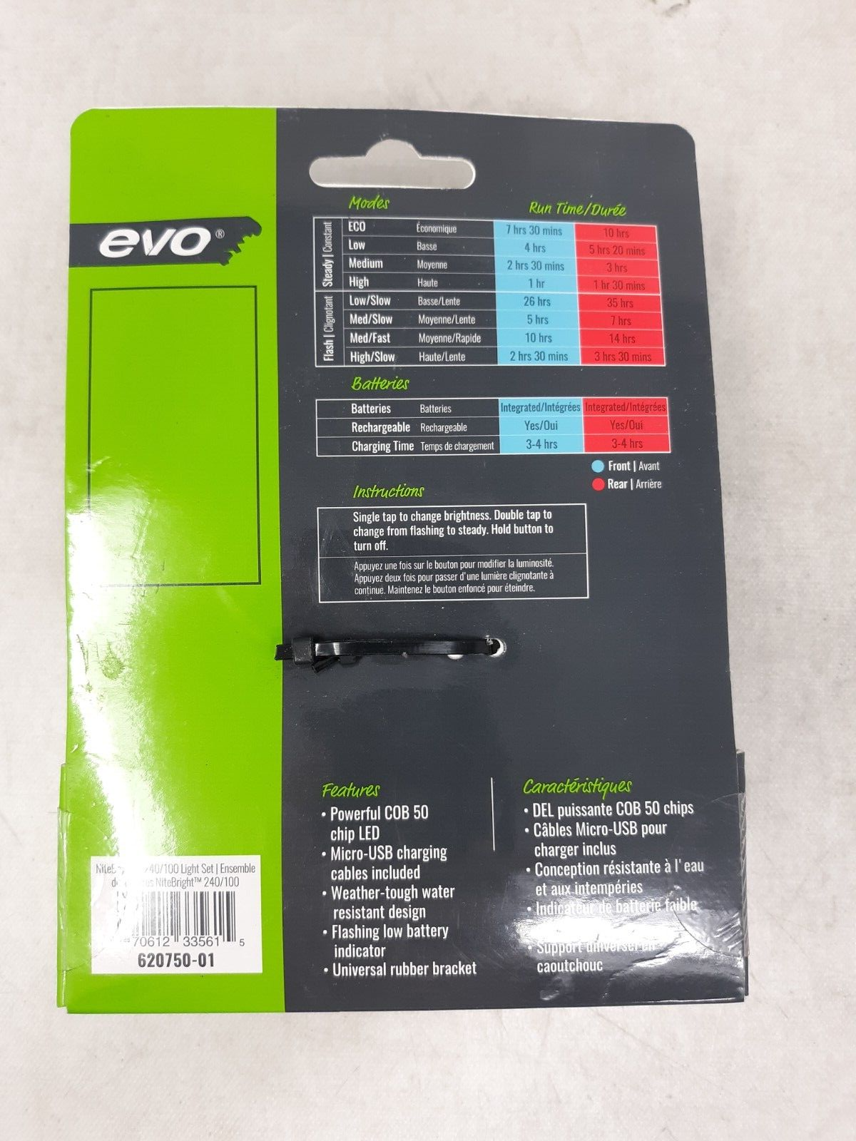 Evo Nitebright 240/100 LED Light Set (front & back)