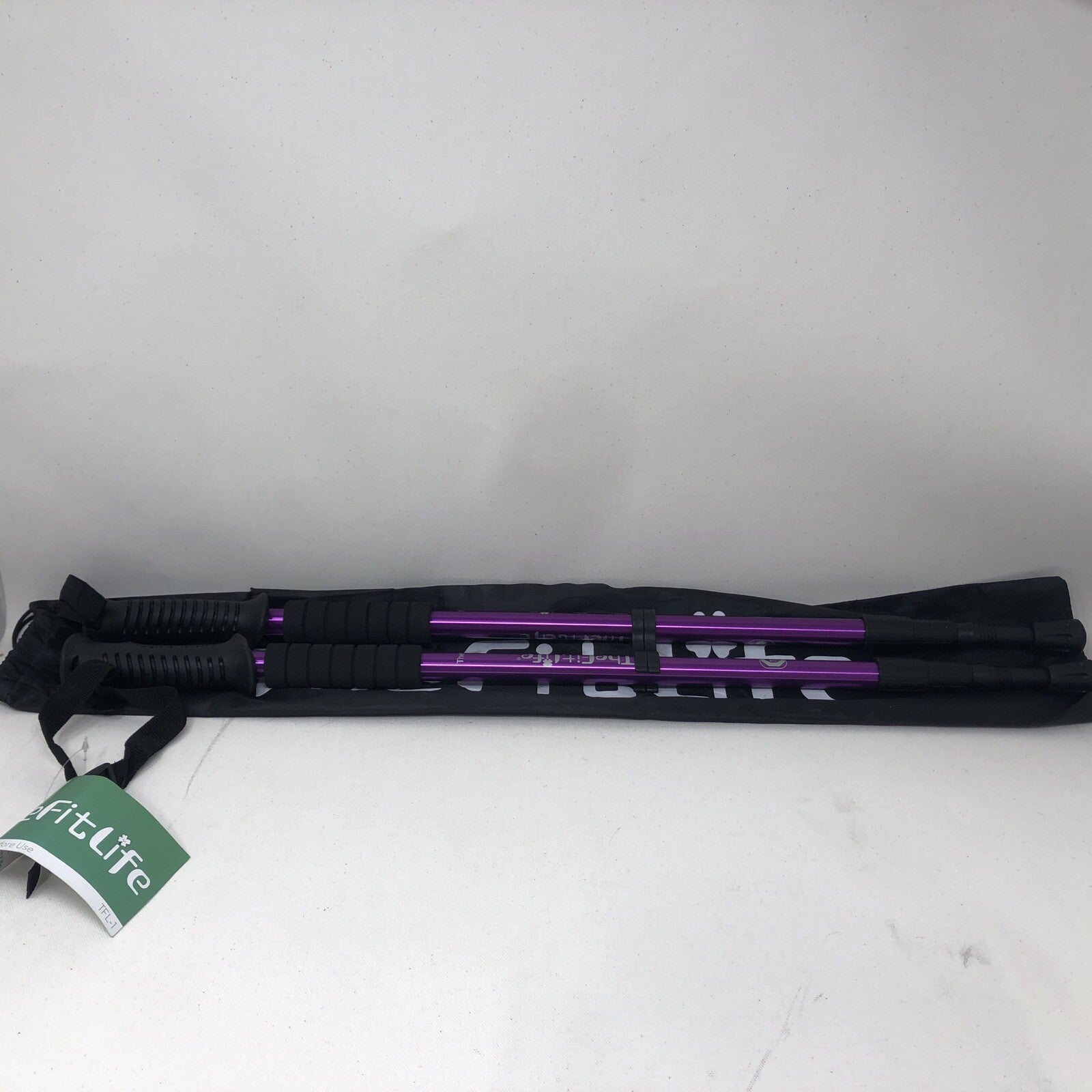 The Fit Life Hiking Walking Sticks Adjustable Poles & Handles Purple Aluminum