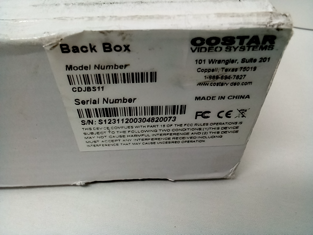 Costar video systems Back Box - CDJBS11