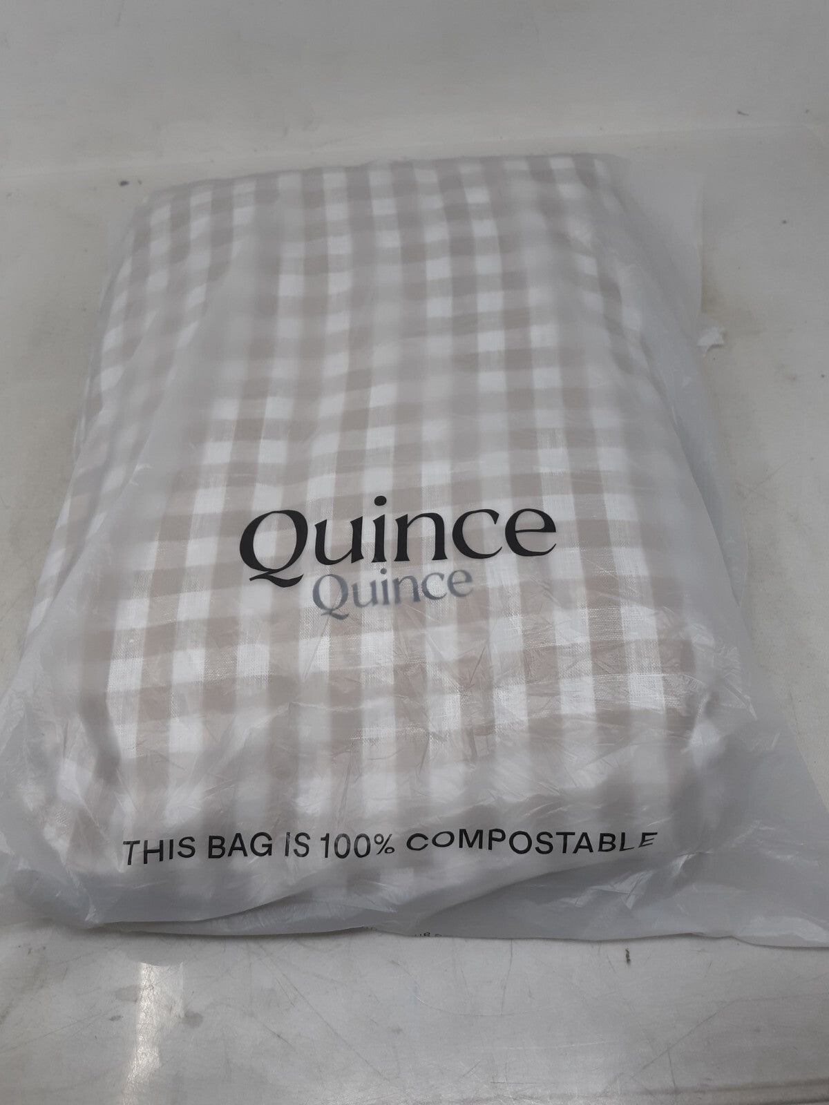 Quince European Linen Gingham Striped Duvet Cover! Twin With 2 Shams