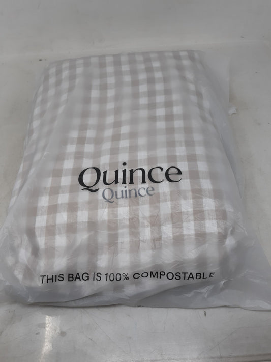 Quince European Linen Gingham Striped Duvet Cover! Twin With 2 Shams