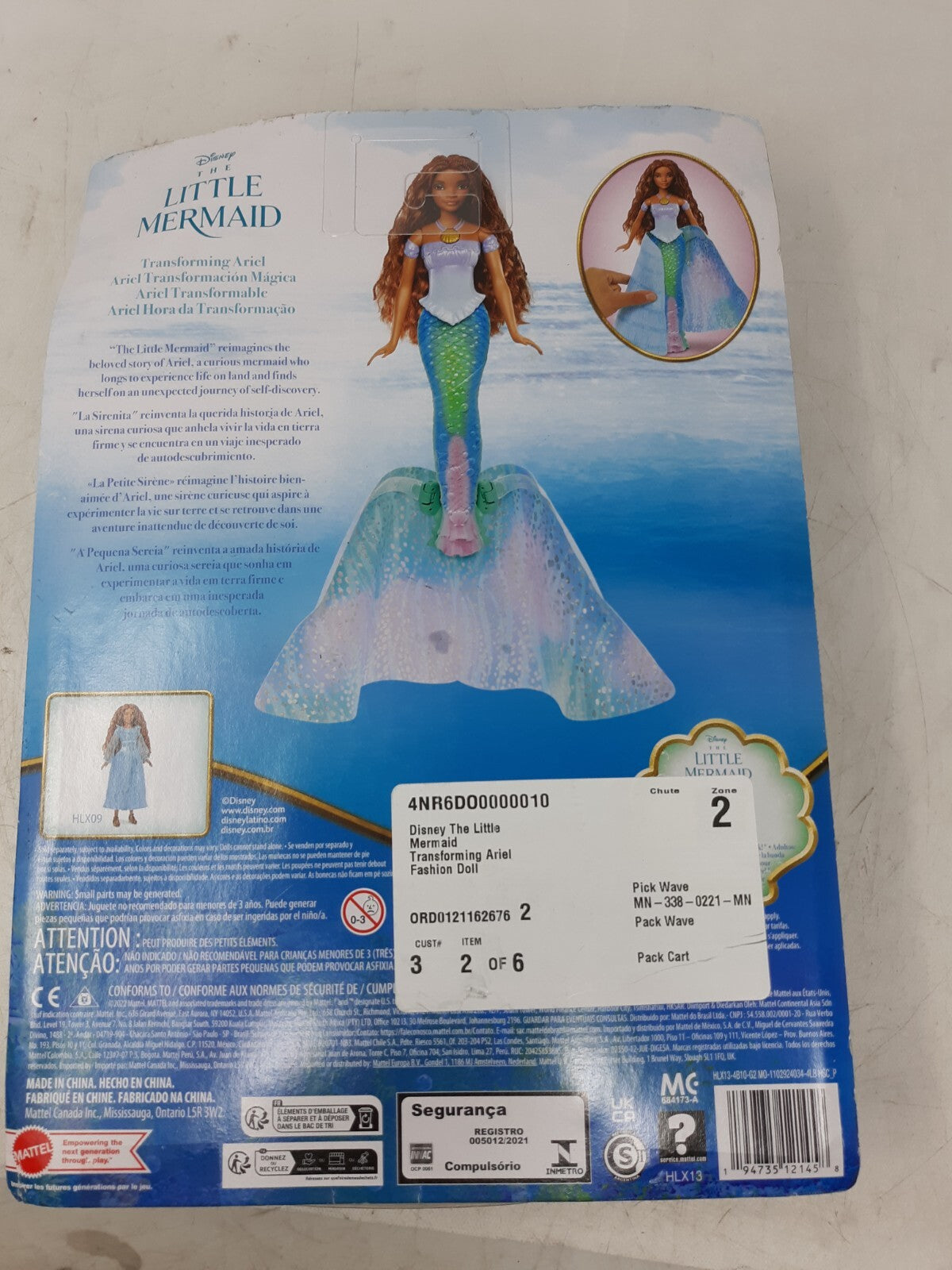 Disney The Little Mermaid Live Action Transforming Ariel Doll Mattel 2023