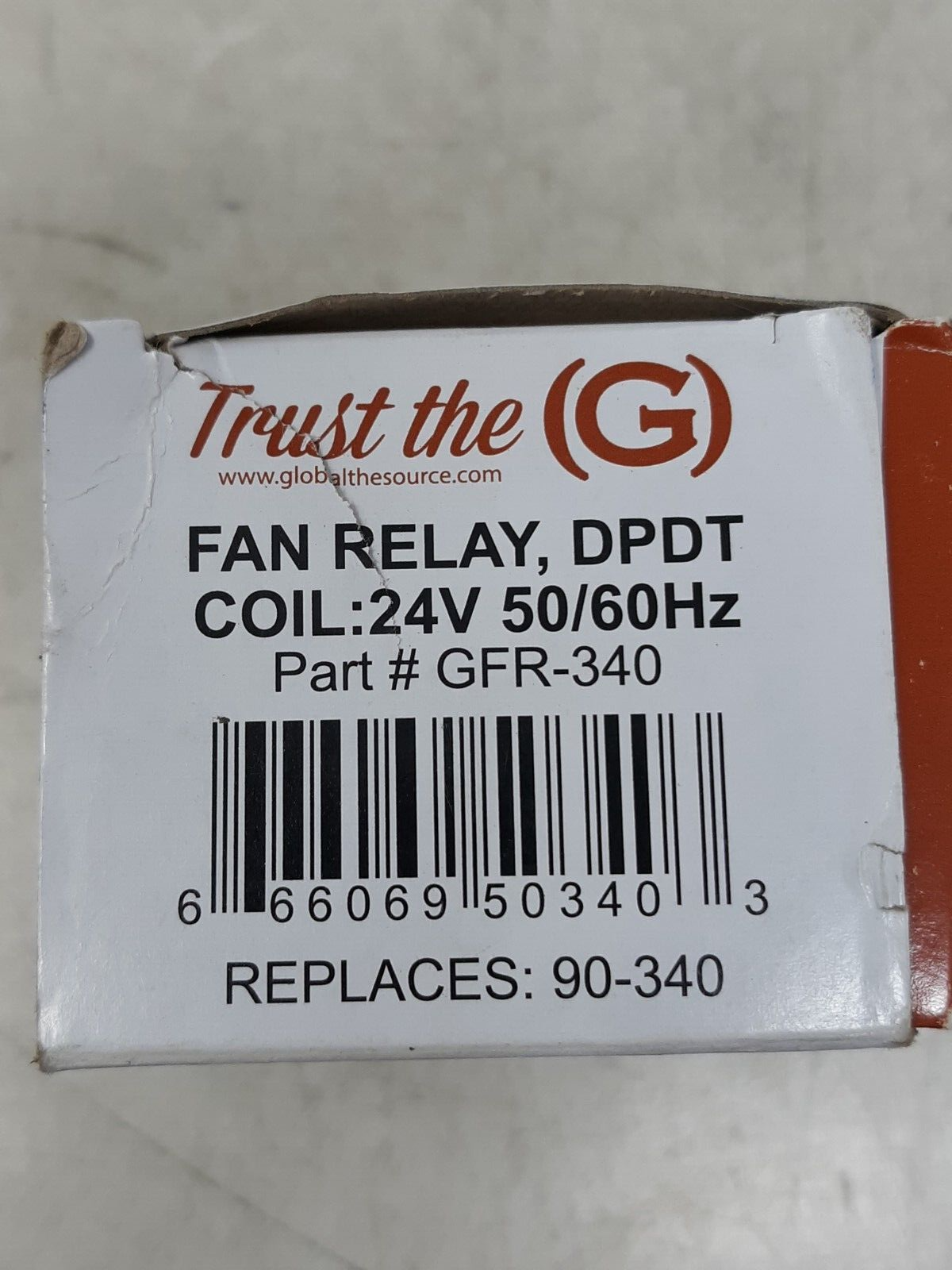 Global the Source GFR-340 Fan Relay DPDT Coil 24v 50/60HZ