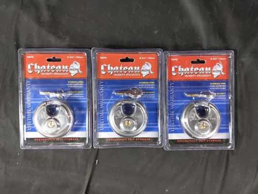 3 / Chateau Security Specialists Stainless Steel Storage Locks 2 3/4"/70mm C870