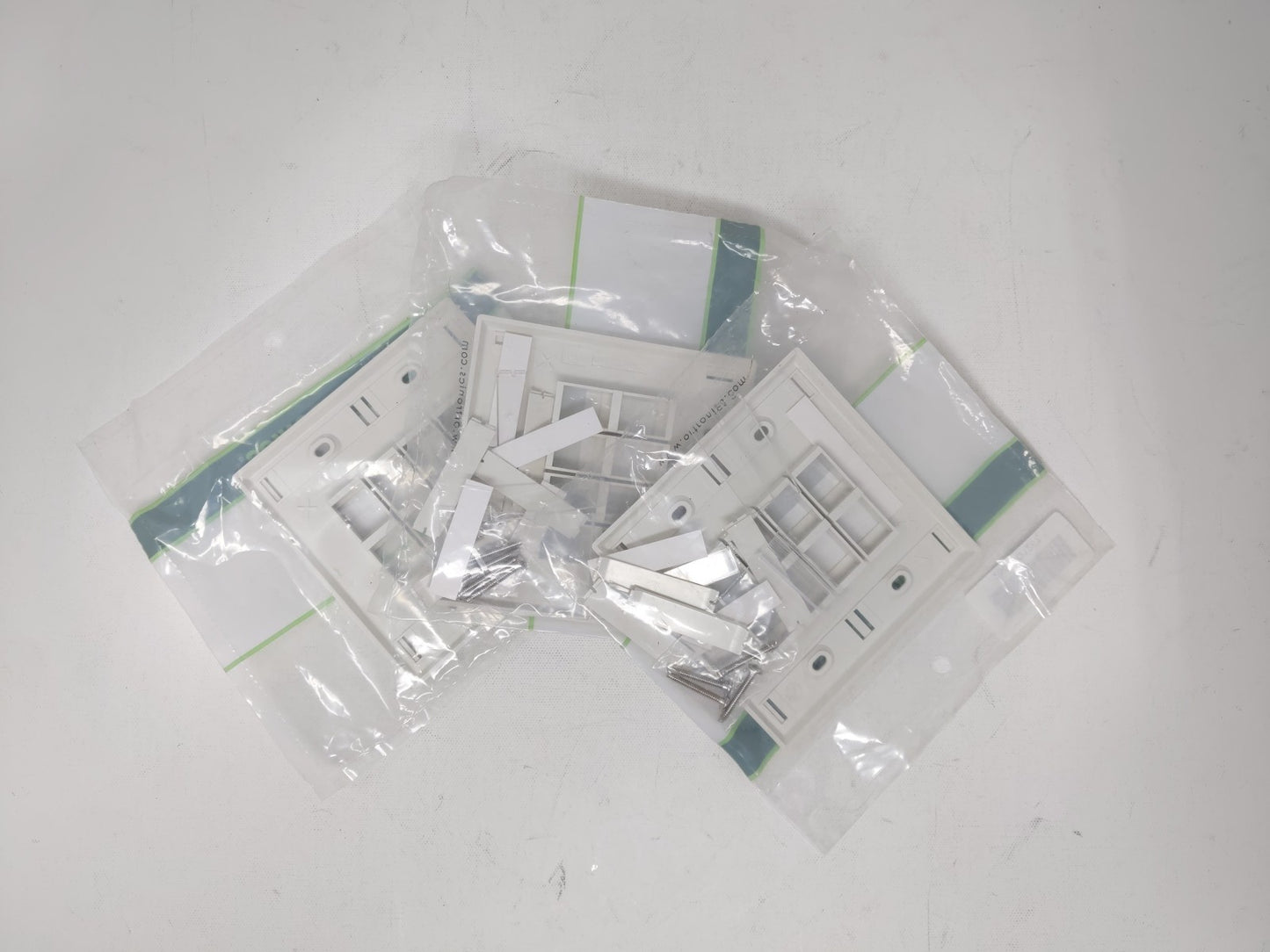 Ortronics (3 pack) OR-KSFP8 Dual 2-Gang 8-Port Wall Plate, Fog White