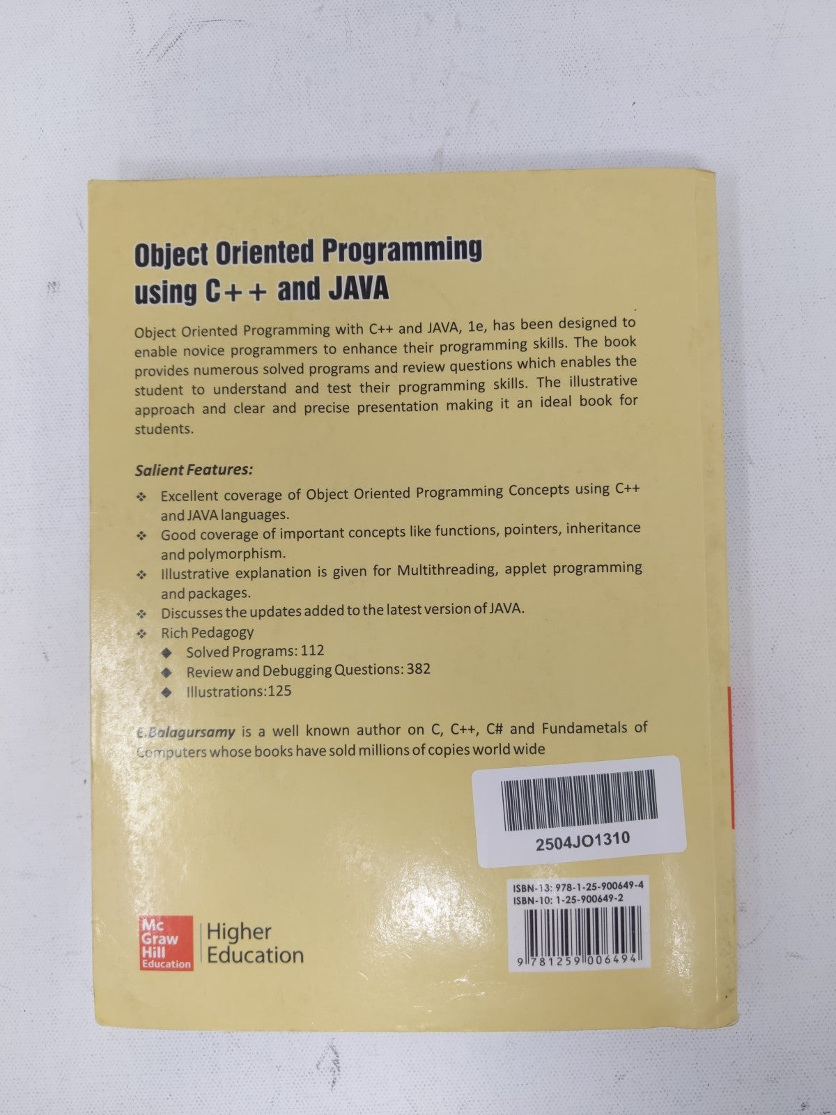 Object Oriented Programming Using C++ and JAVA Paperback