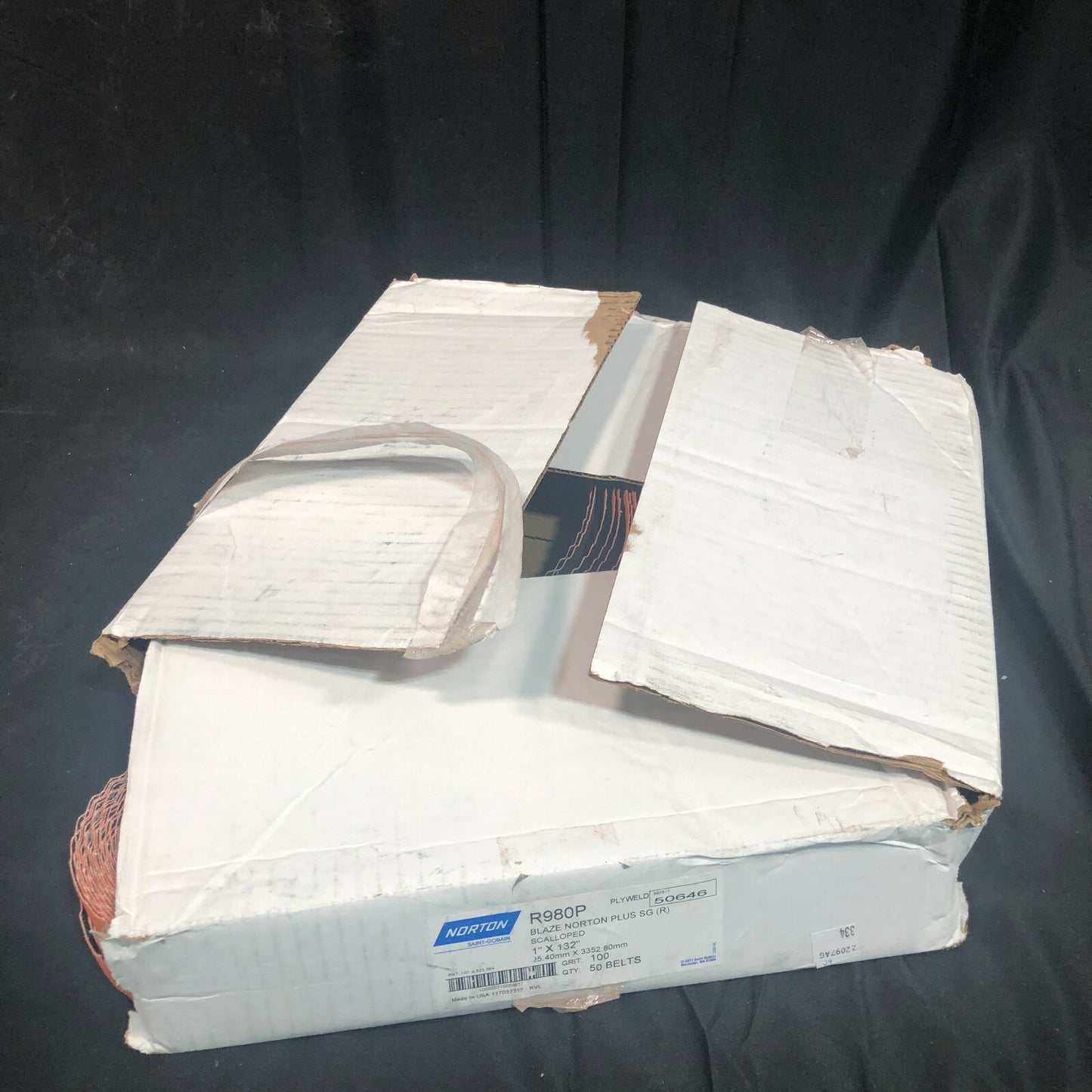 Norton - R980P 1" x 132" Abrasive Sanding Belts 100 Grit Ceramic 50 Belts