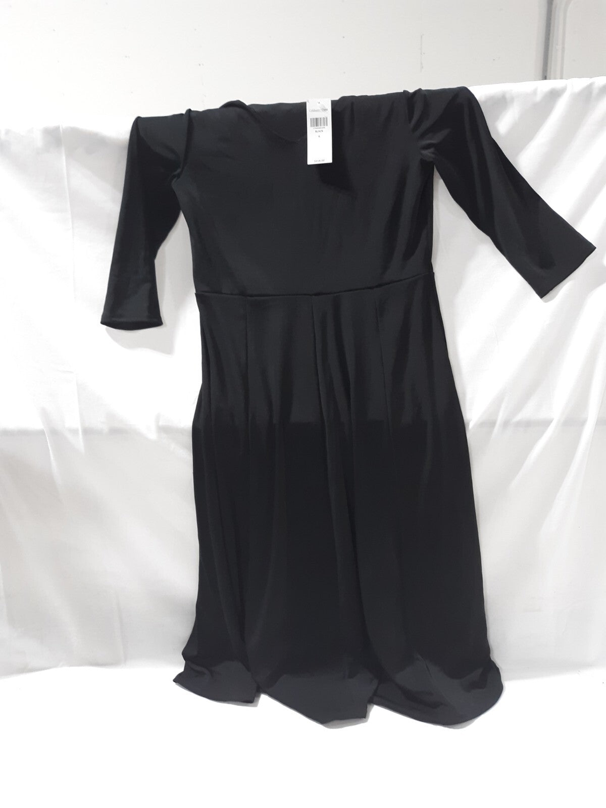 Coldwater Creek Women's Black Stretch Dress 3/4 Sleeve Size 6