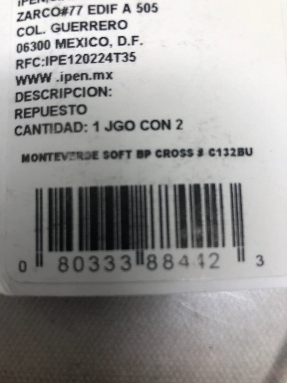 Monteverde Ballpoint Refill Blue Medium Point Fits Cross Ballpoint Pens C132