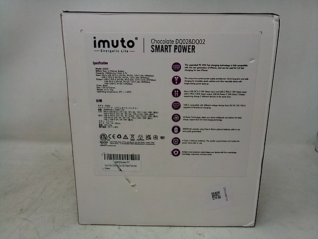 Imuto Smart Power DQ02 Li-Polymer Battery Energetic Life , Black Dual USB Portab