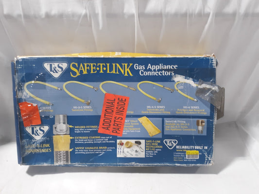T&S BRASS 2 PIECE QUICK DISCONNECT GAS HOSE APPLIANCE CONNECTOR KIT HG-4D-48SK