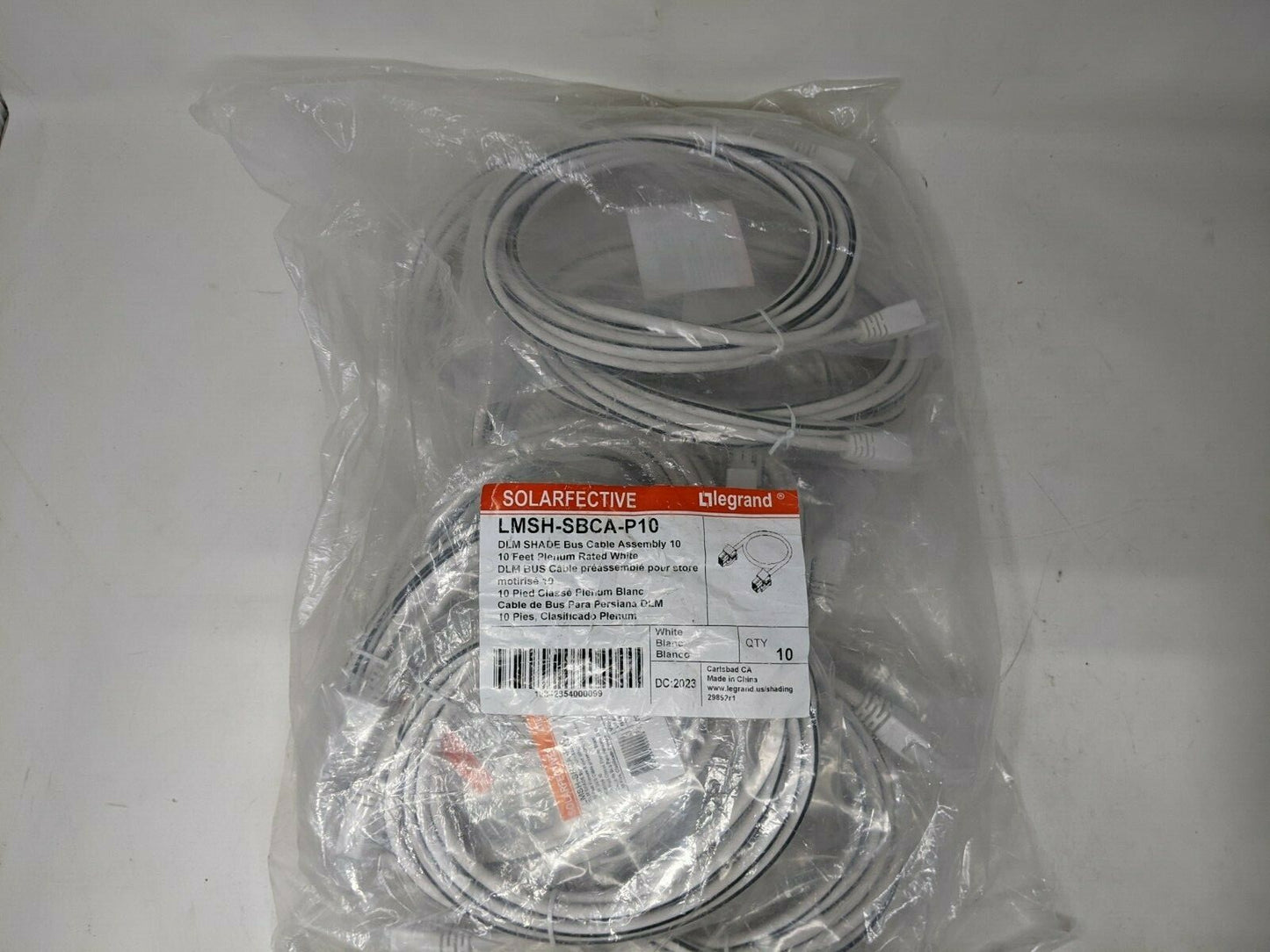 Lot of 10 Legrand Wattstopper DLM Shade Bus Cable Assembly, 10' LMSH-SBCA-P10