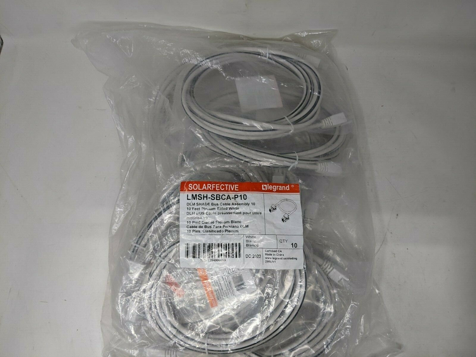 Lot of 10 Legrand Wattstopper DLM Shade Bus Cable Assembly, 10' LMSH-SBCA-P10