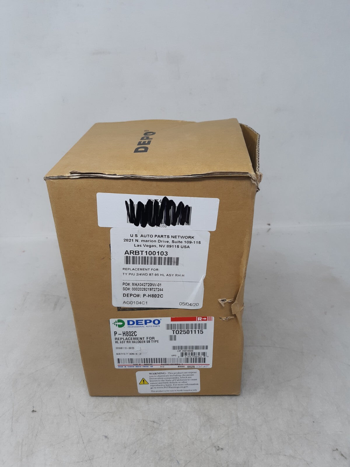 DEPO Sealed Beam Headlight Passenger Side For 1984-1995 Toyota Pickup TO2501115