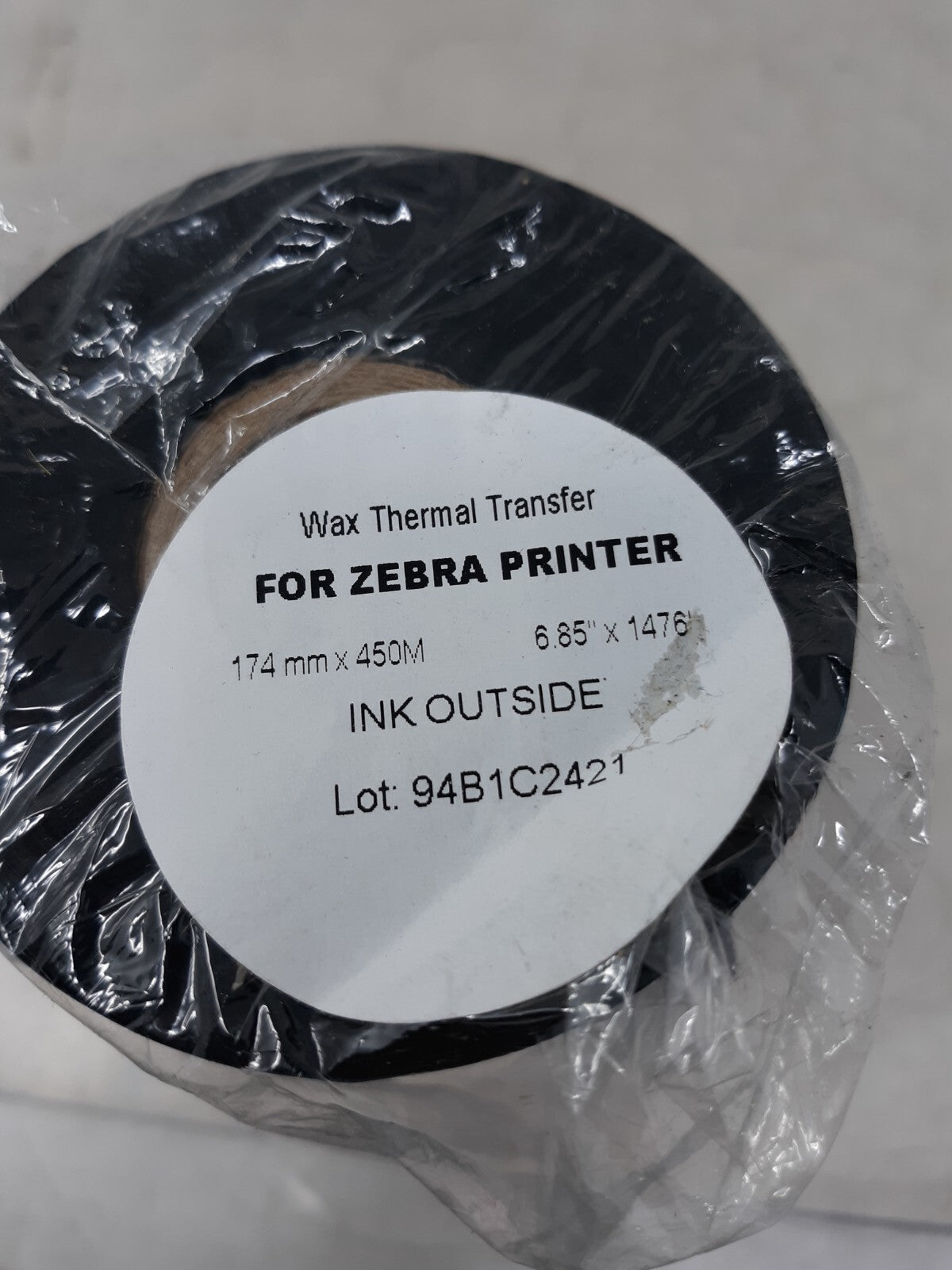 Wax Ribbon for Zebra Printer Black 174mm X 450mm / 6.85" x 1476'