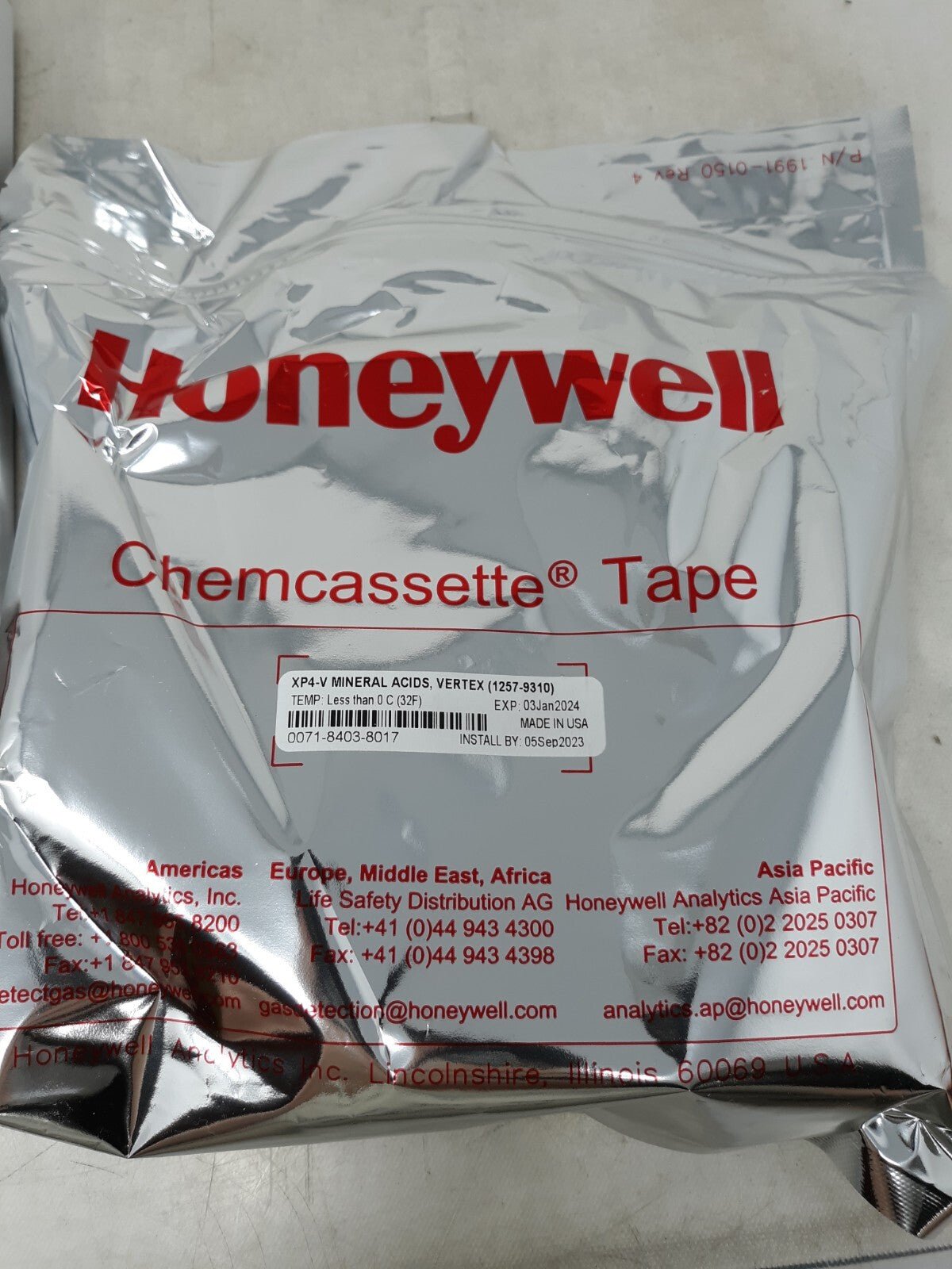 Honeywell Analytics XP4-V Chemcassette Tape for Mineral Acids