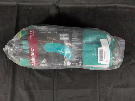 ANSELL 58-735 AlphaTec Chemical Resistant Cut Proof Work Gloves - Size 10 6 Pair