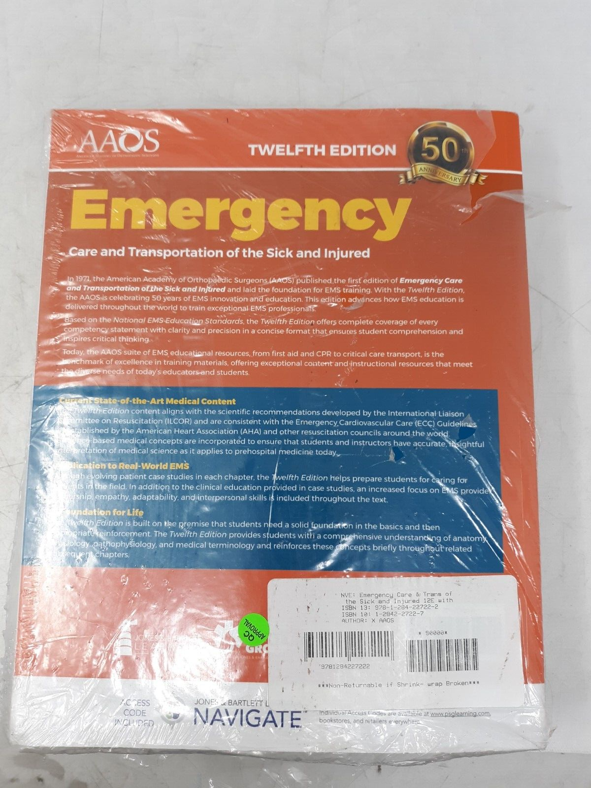 AAOS Emergency Care and Transportation of the Sick and Injured 12th Edition Text
