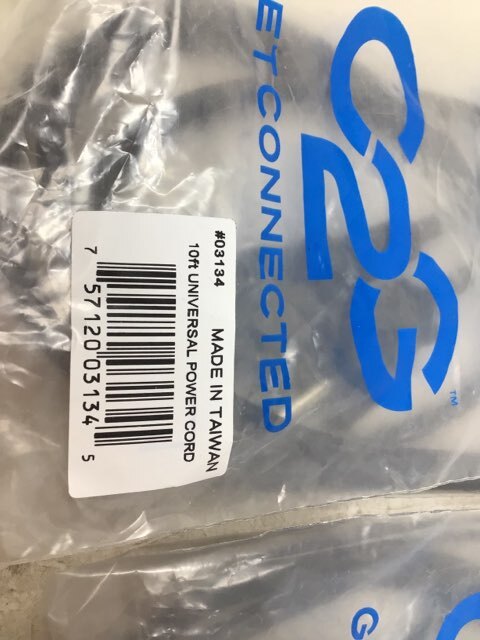 C2G 10ft 18 AWG Universal Power Cord NEMA 5-15P to IEC320C13 Black Pack of 2