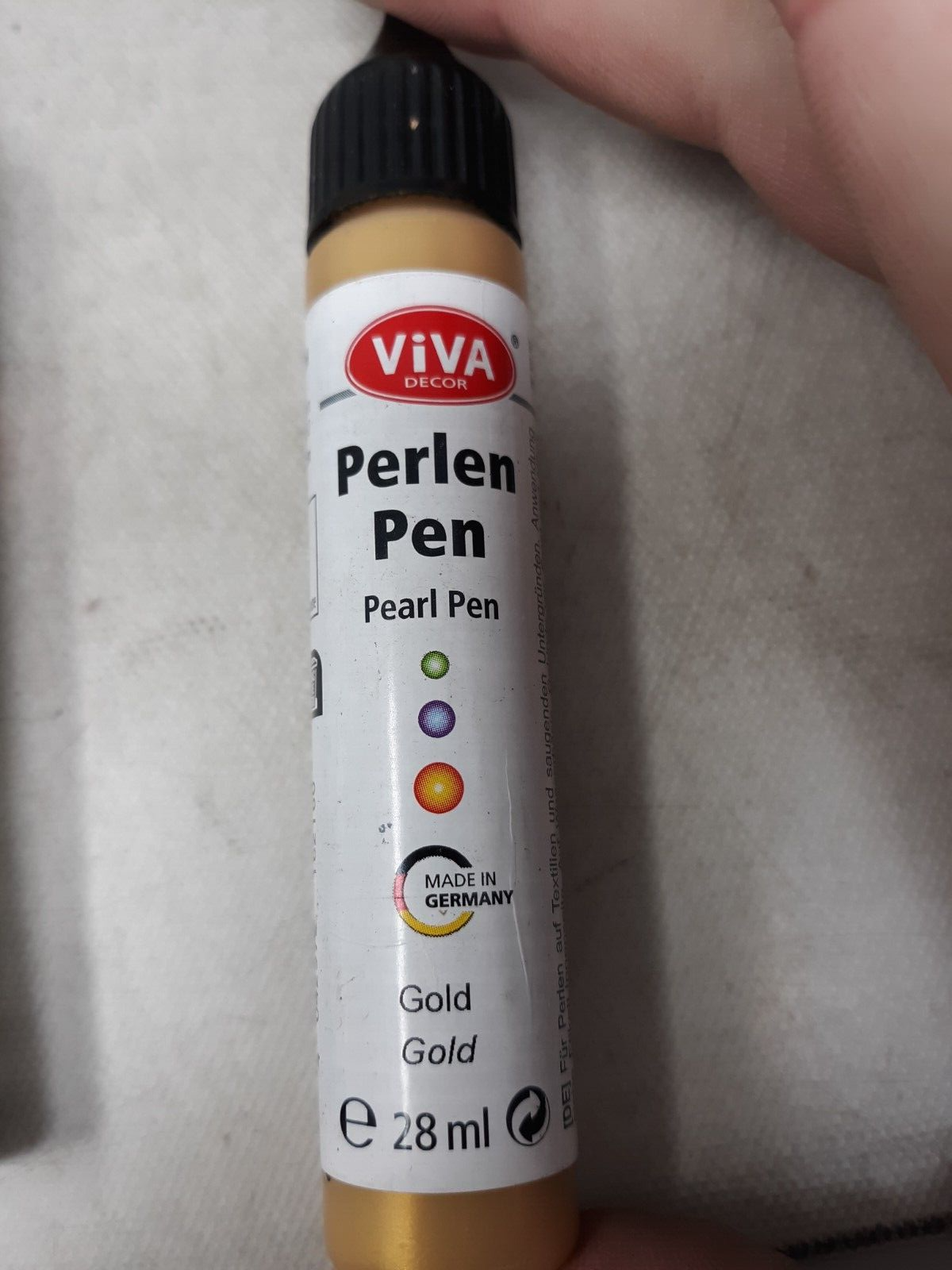Lot of 5 Assorted Viva Decor Perlen Pen 28ml - Black & Gold