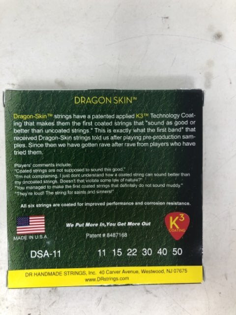 K3 Coated DRAGON SKIN DSA-11 Acoustic String Set  Custom Lite  11-50