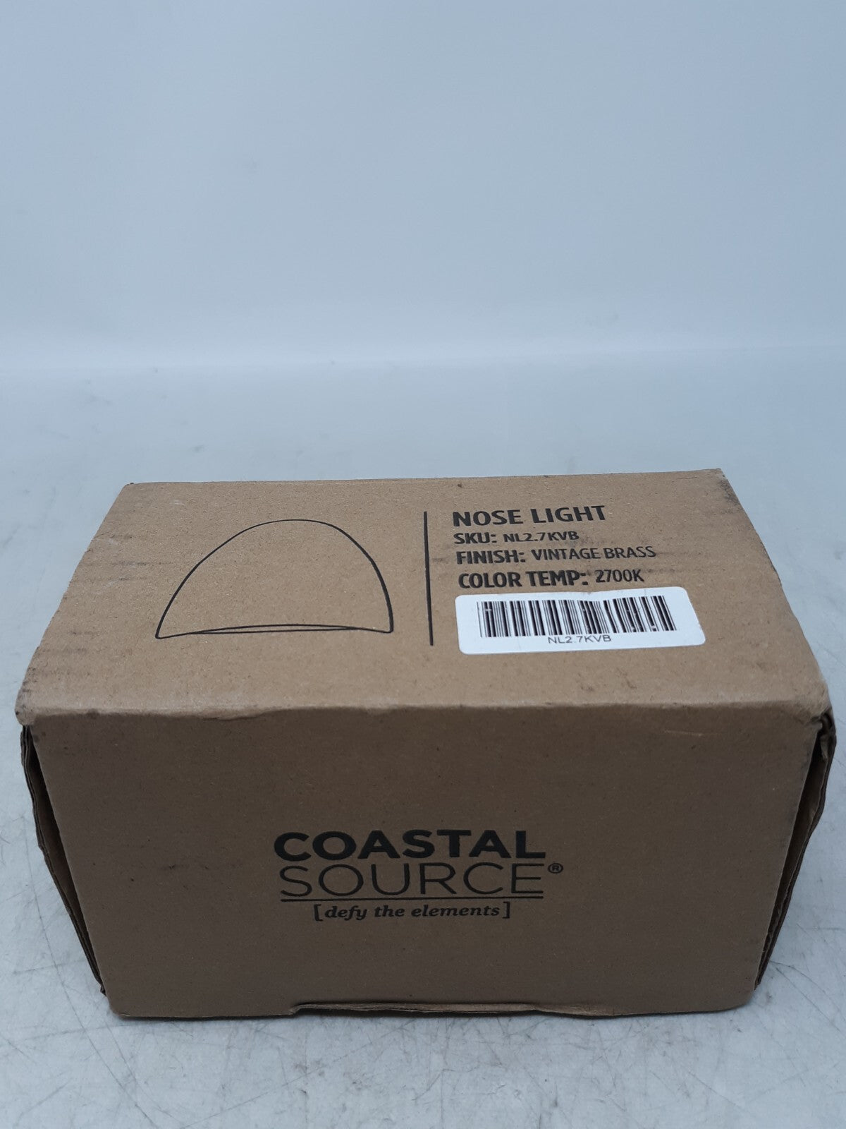 Coastal Source Nose Light NL2.7KVB - 2700K LED Outdoor Light, Vintage Brass