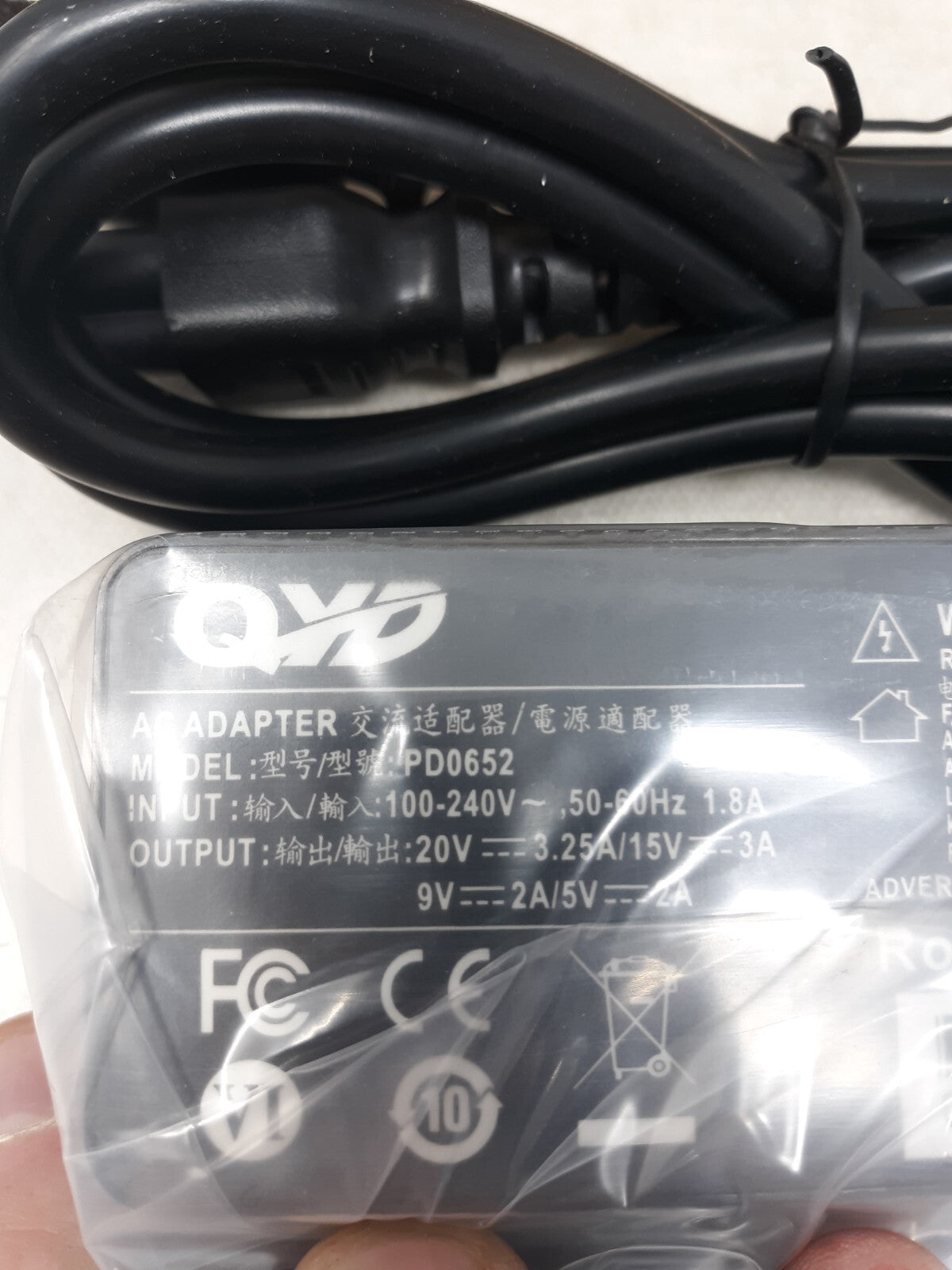 CYD PD0652 Black 65 Watt USB Type-C Power Fast Notebook Charger Adapter