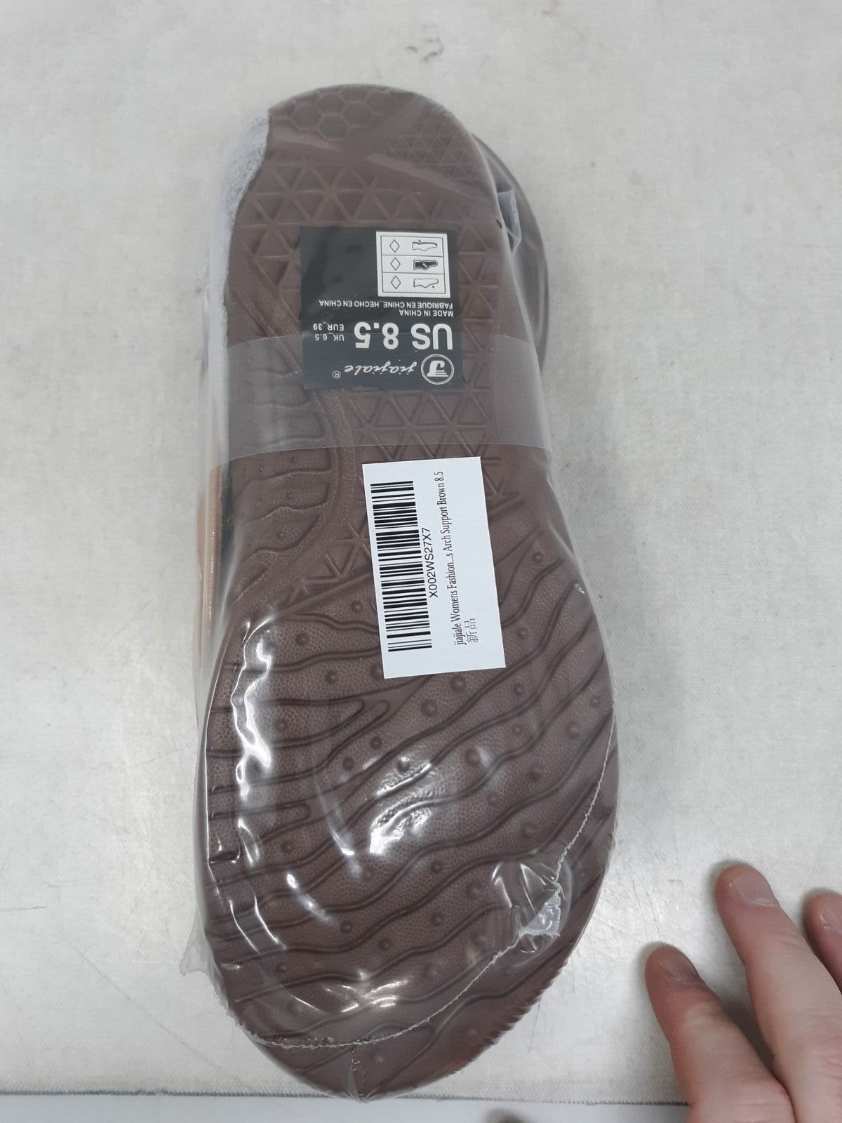 Jiajiale Women's Orthotic Arch Support Flip Flop Sandals Khaki Brown Size 8.5