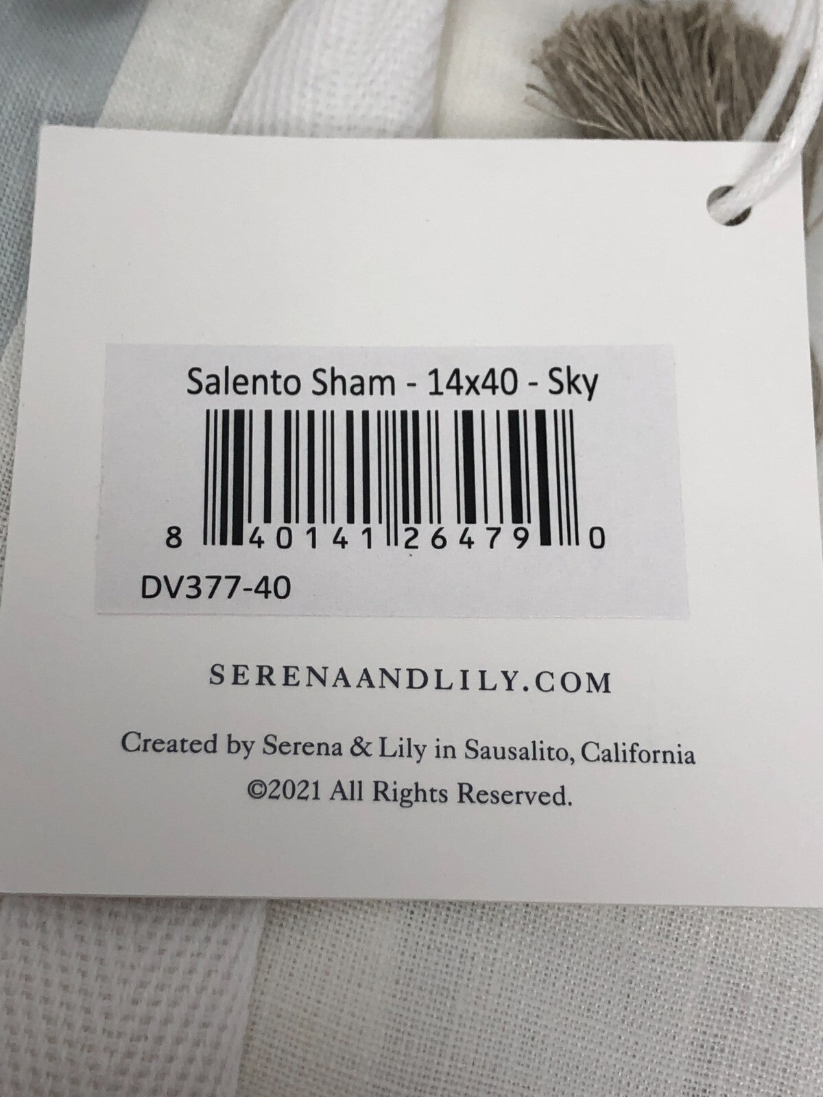 Serena & Lily Salento Sham ~ 1-Pack 14x40" Flax Linen Sham Pillowcase, Sky