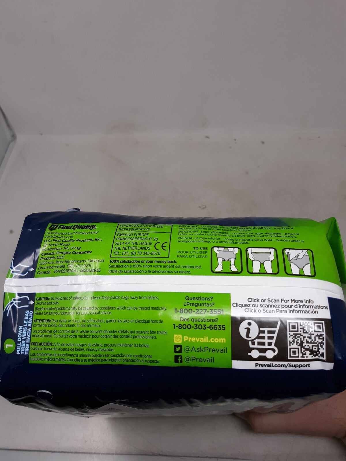 Prevail Disposable Underwear Large PVS-513 Maximum Absorbancy 16 Count