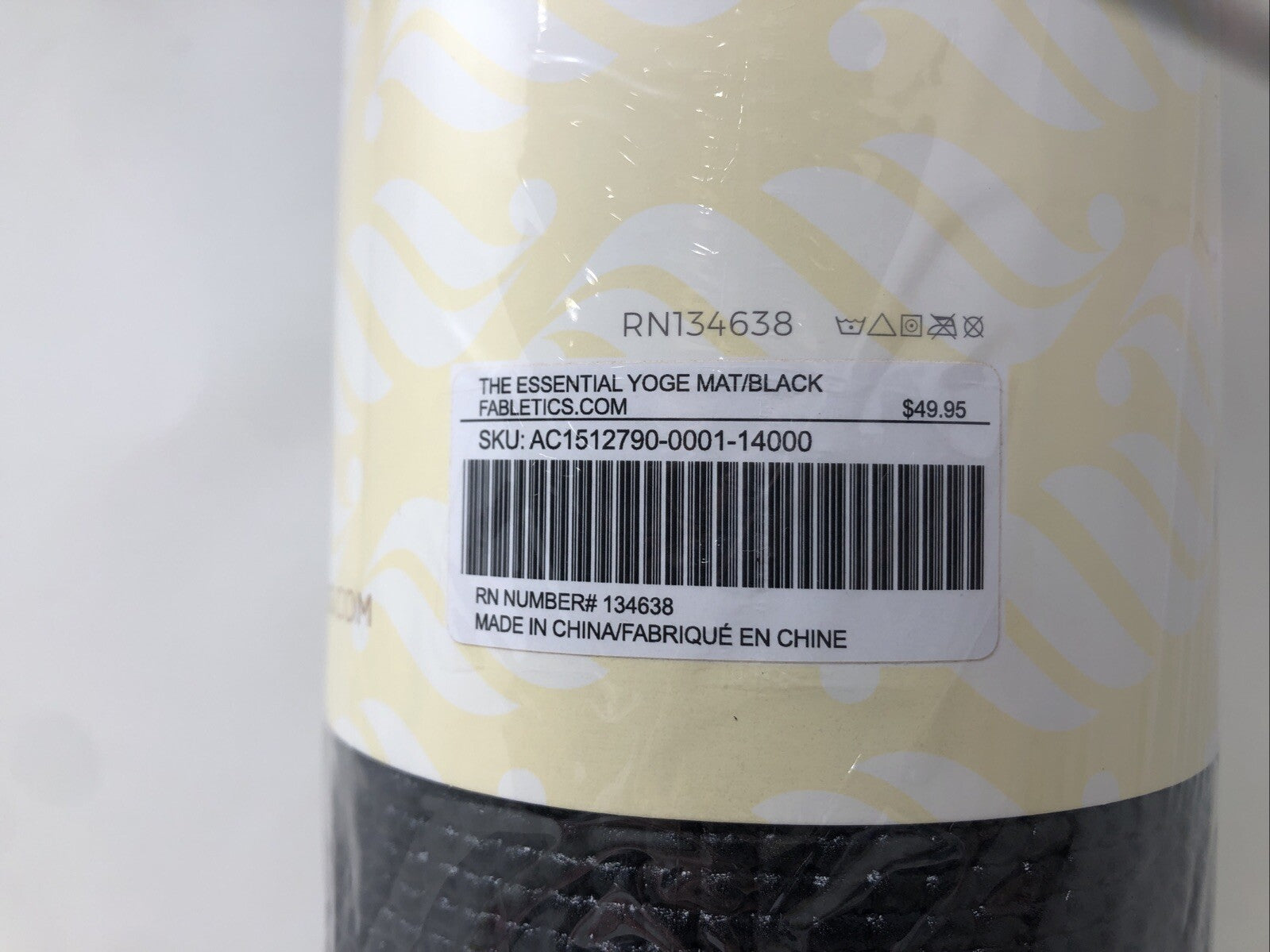 Fabletics Non-Slipping Essential Yoga Mat - Black RN134638