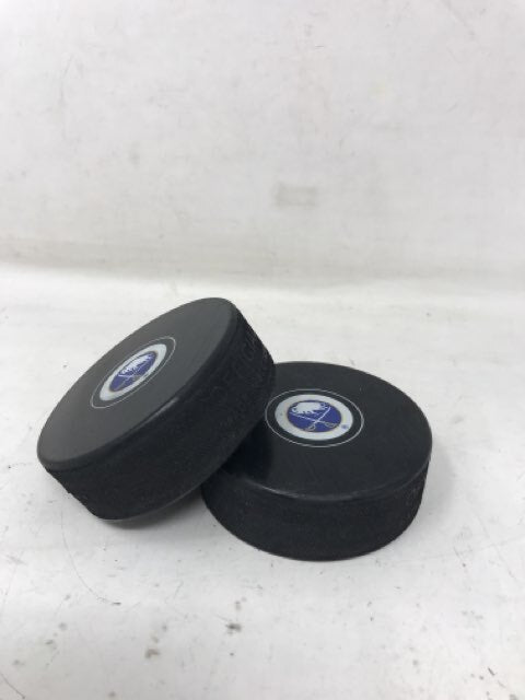 Lot of 2 Buffalo Sabres Hockey Pucks