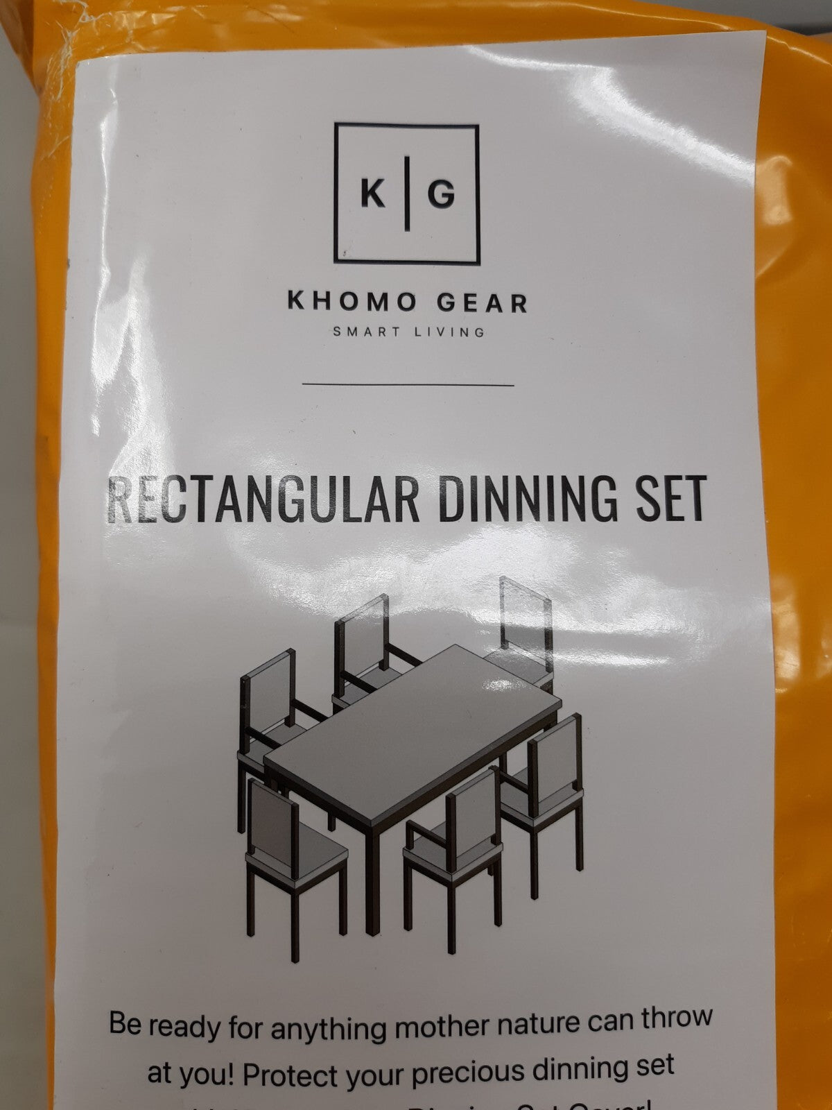 Khomo Gear Patio Table and Chair Set Cover Heavy Duty Gray GER-1053 Dining Set