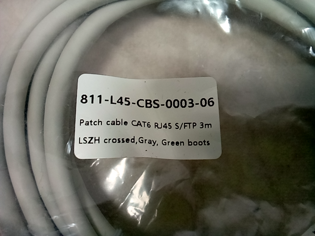 Patch Cat6 Ethernet cable 811-L45-CBS-003-06 3m - LSZH crossed, Gray, Green boot