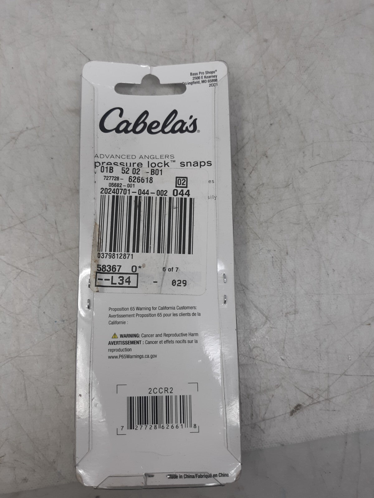 Cabela’s Pressure Lock Snaps with Weight 2oz Advanced Anglers Pack of 2