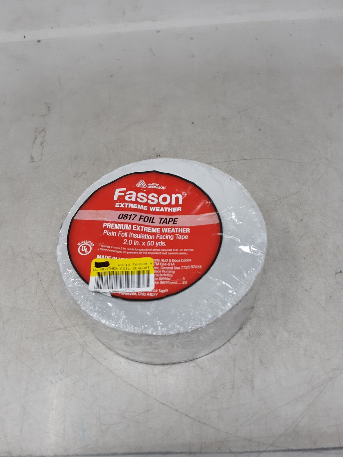 Fasson Extreme Weather 0817 Foil Tape 2" x 50yds Plain Foil Insulation Facing