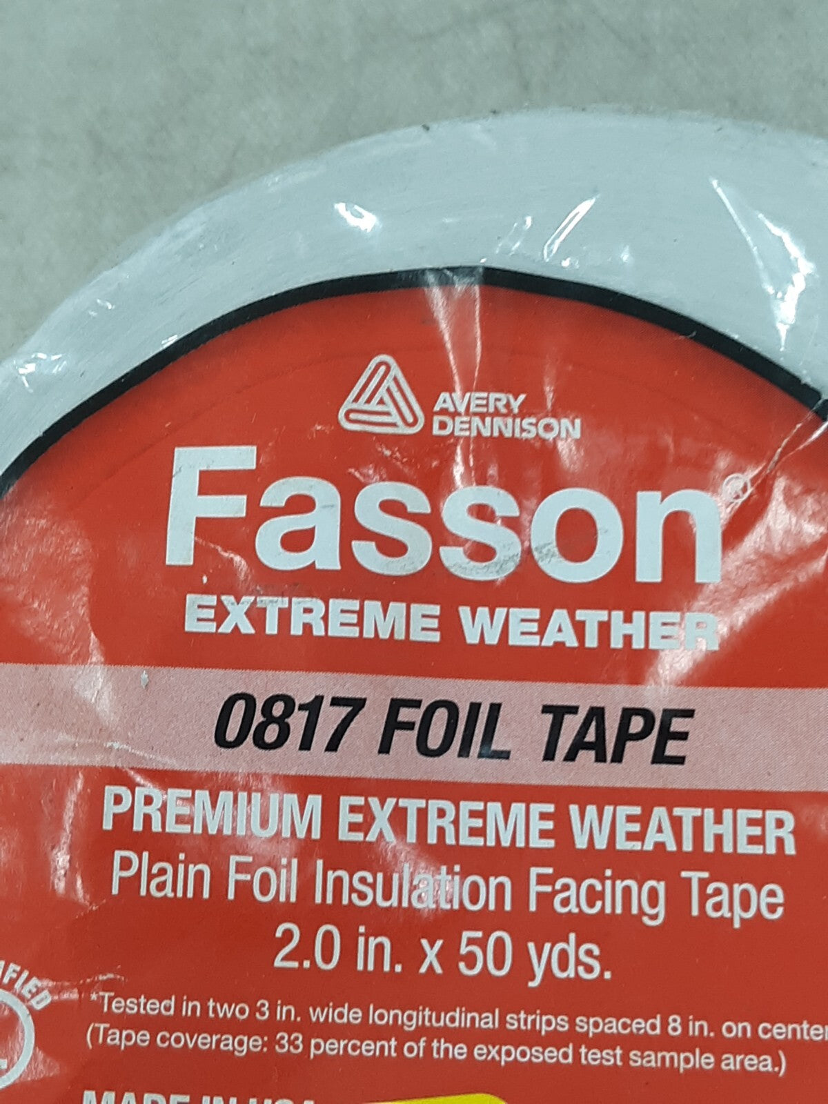 Fasson Extreme Weather 0817 Foil Tape 2" x 50yds Plain Foil Insulation Facing