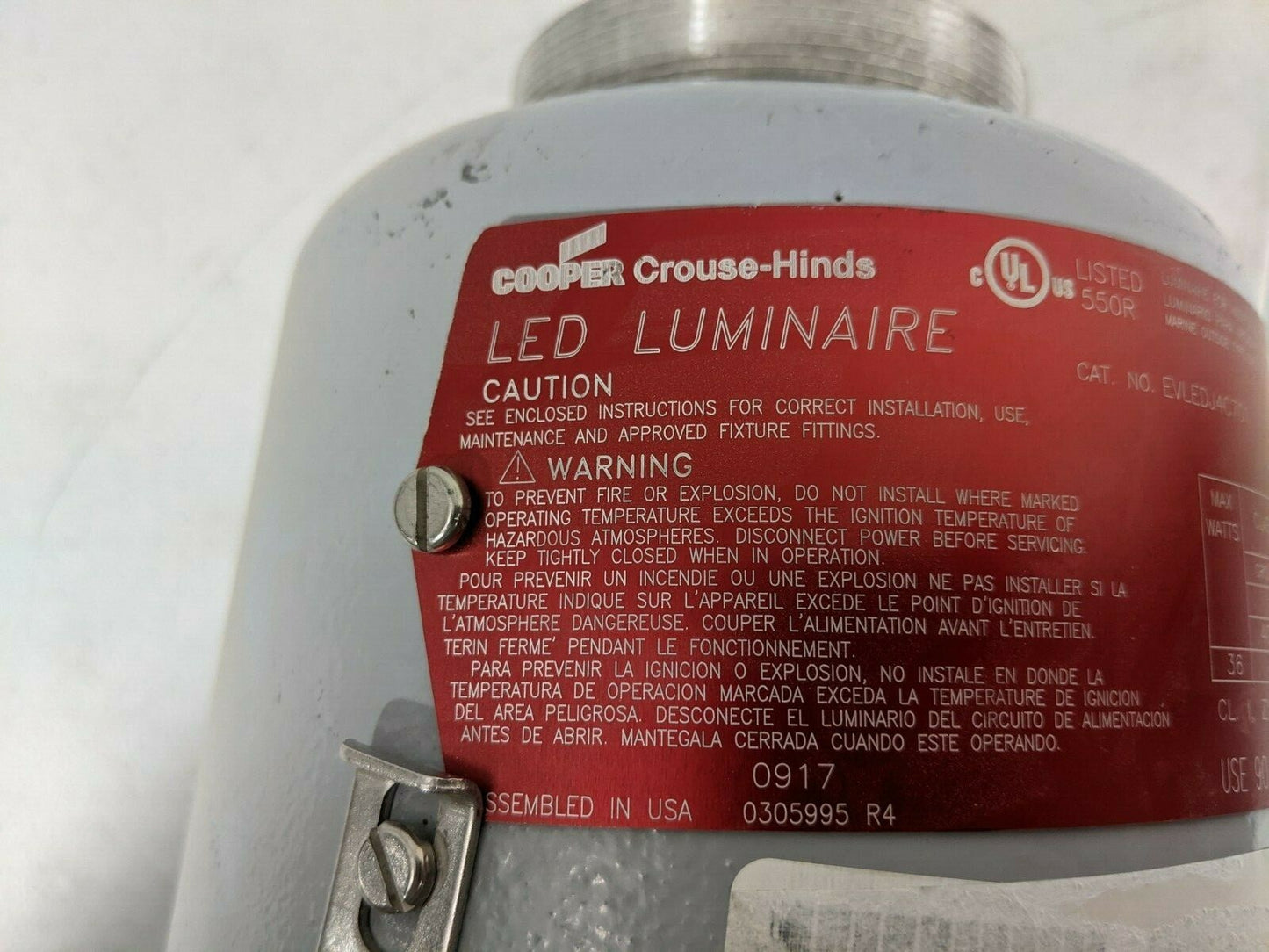 Cooper Luminaire EVLEDJ4C701 Explosion Proof LED Light