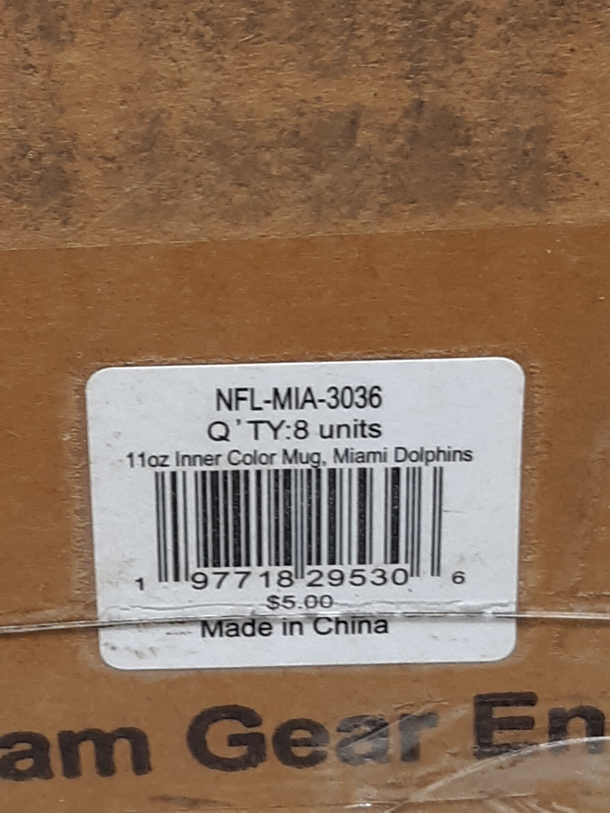 Miami Dolphins 11oz Inner Color Mug White/Orange NFL Licensed - Lot of 8