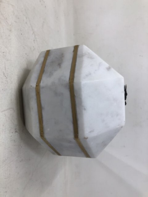 Sagebrook Home Contemporary 6" White Octagon Orb with Inlay 15224-C1