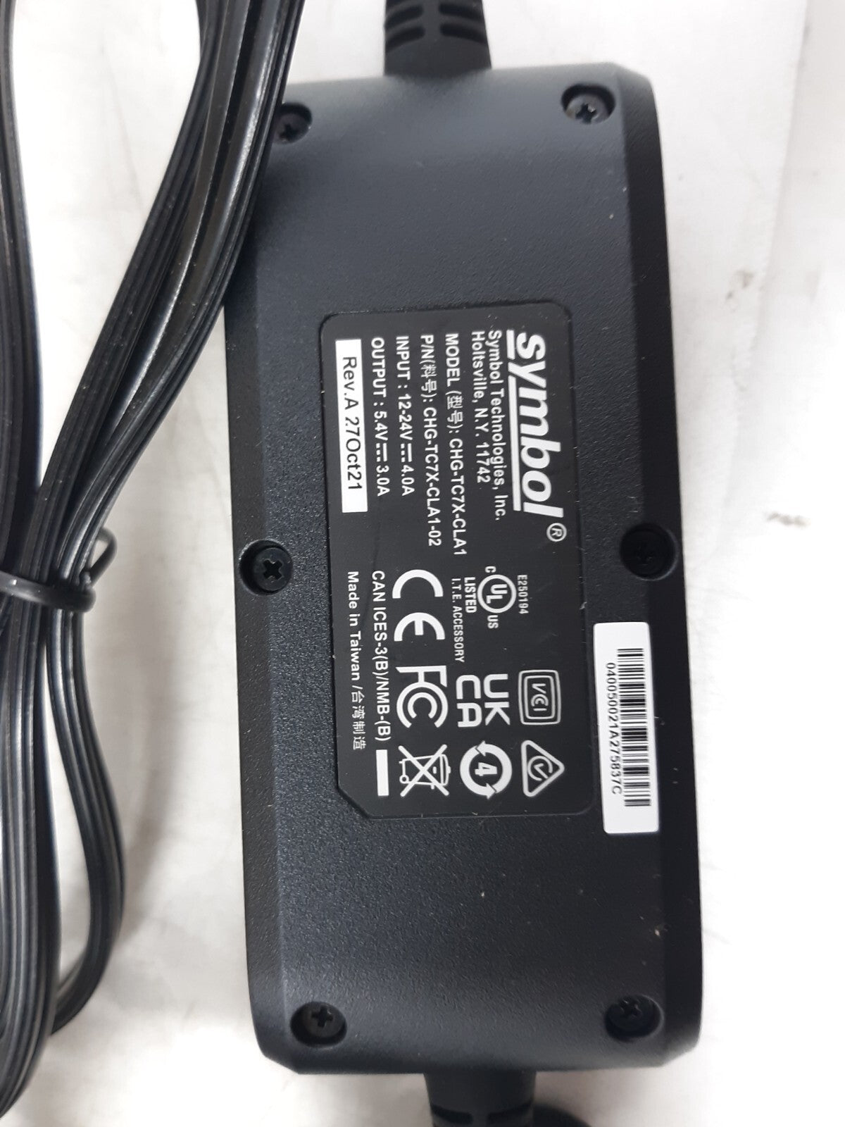 Zebra 4A 250VAC Auto Charge Cable For Zebra Handheld Scanner CHG-TC7X-CLA1-02