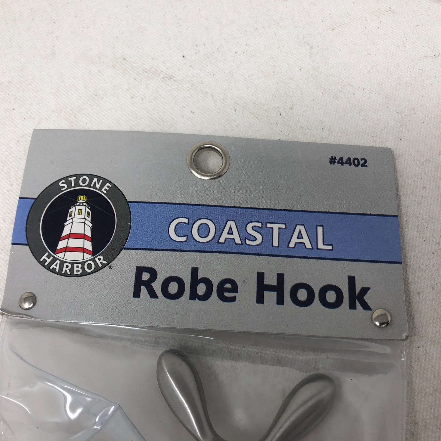 Stone Harbor-Coastal Robe Hook for Bathroom Satin Nickel Part #4402