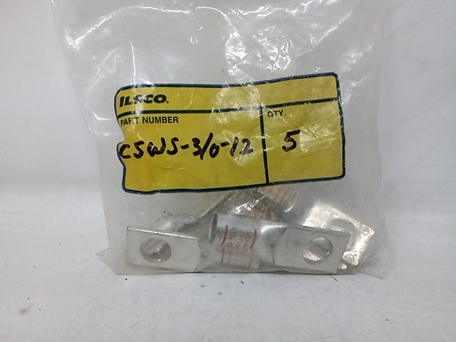 ILSCO CSWS-3/0-12 Compression Lug, Short Barrel 1/2" 3/0 AWG QTY:5
