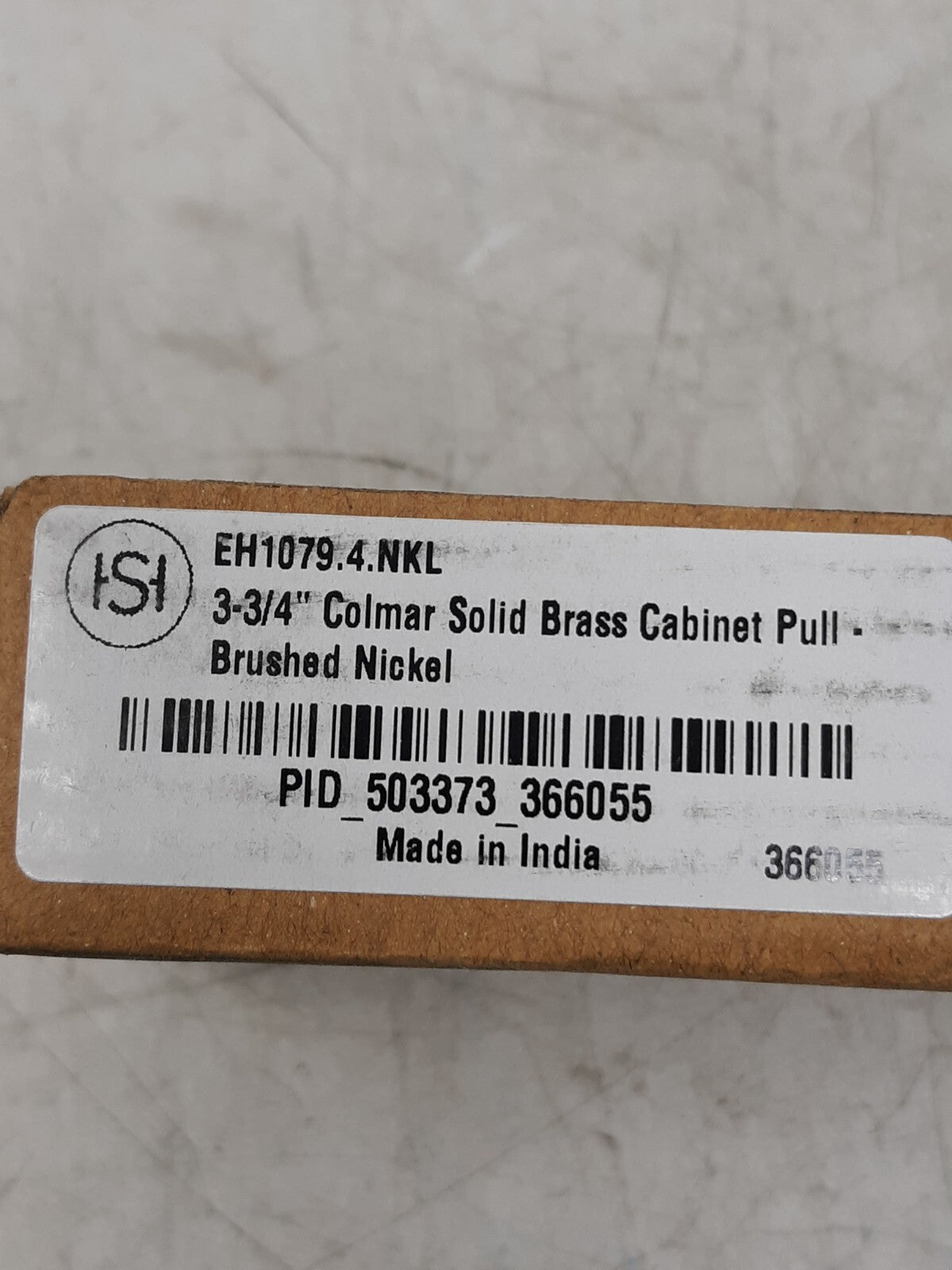 ISI EH1079.4.NKL 3-3/4" Colmar Solid Brass Cabinet Pull - Brushed Nickel